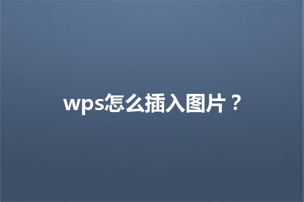 wps怎么插入图片？ 三